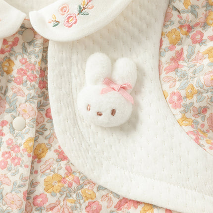 Newborn Girls Sweet Floral Print Breathable Baby One-Pieces Romper