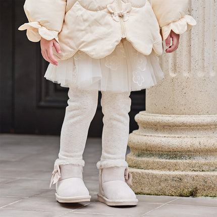 Toddler Girls Elegant White/Dark Grey Mesh Skirt-style Leggings