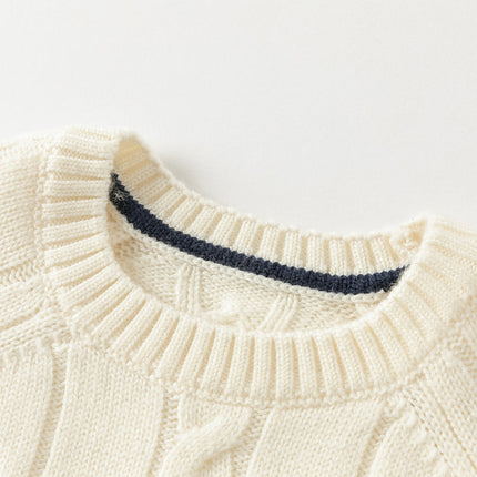 Kids Girls/Boys Versatile Beige/Red Pullover Sweaters