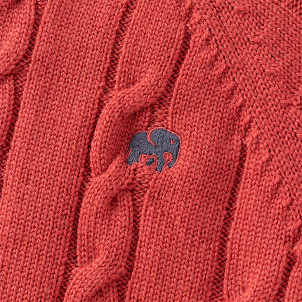 Kids Girls/Boys Versatile Beige/Red Pullover Sweaters