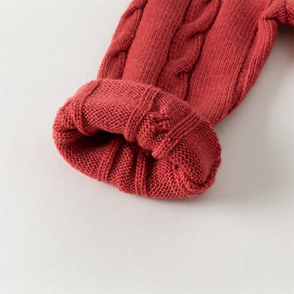 Kids Girls/Boys Versatile Beige/Red Pullover Sweaters