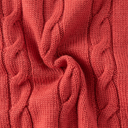 Kids Girls/Boys Versatile Beige/Red Pullover Sweaters