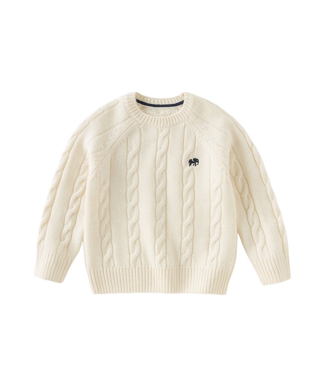 Kids Girls/Boys Versatile Beige/Red Pullover Sweaters