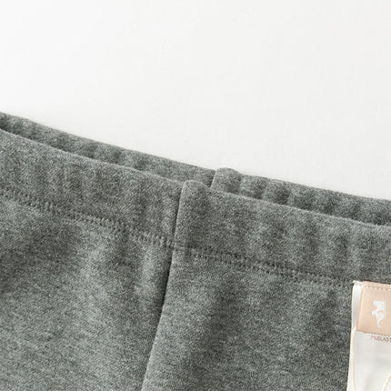Toddler Girls Versatile Brown/Grey Warm Plush-lined Leggings
