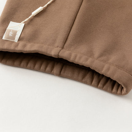Toddler Girls Versatile Brown/Grey Warm Plush-lined Leggings