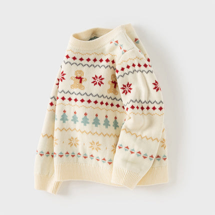 Kis Girls Sweet Red/Beige Pullover Long-sleeved Sweaters Tops