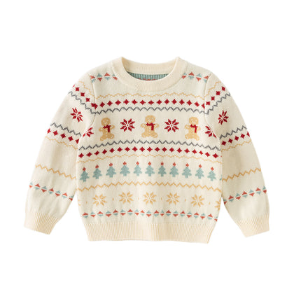 Kis Girls Sweet Red/Beige Pullover Long-sleeved Sweaters Tops