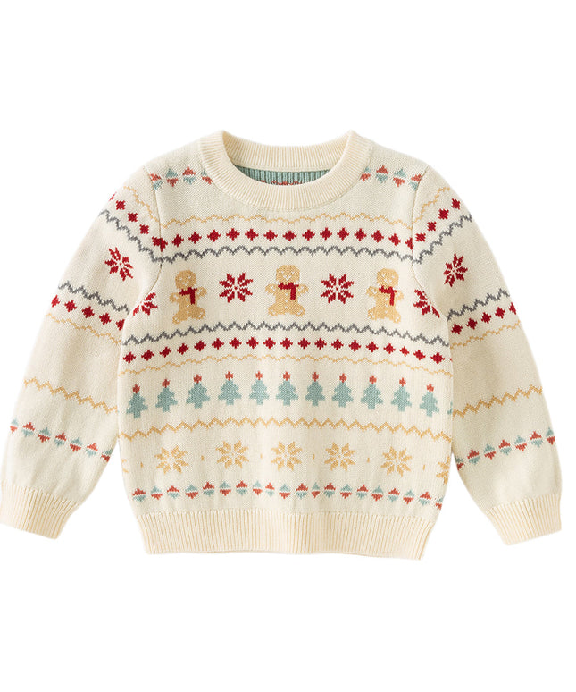 Kis Girls Sweet Red/Beige Pullover Long-sleeved Sweaters Tops
