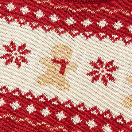 Kis Girls Sweet Red/Beige Pullover Long-sleeved Sweaters Tops