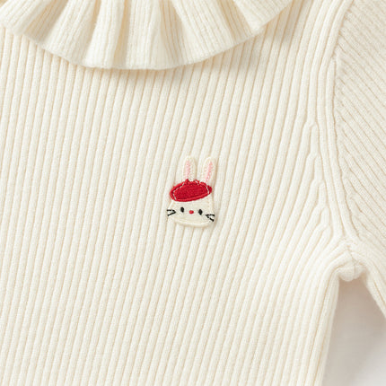 Kids Girls Adorable Beige Long Sleeve Pullover Sweaters Tops