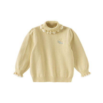 Kids Girls Versatile Warm Turtle-neck Pullover Sweaters