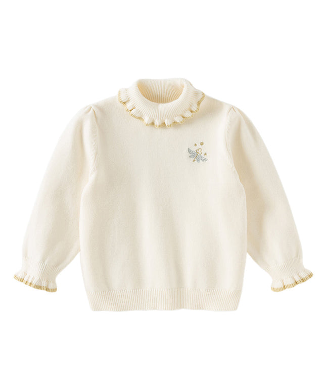 Kids Girls Versatile Warm Turtle-neck Pullover Sweaters