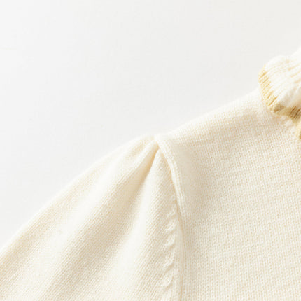 Kids Girls Versatile Warm Turtle-neck Pullover Sweaters