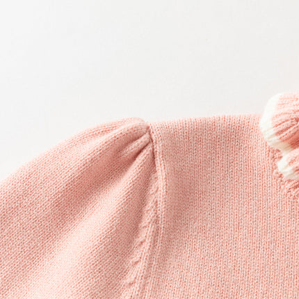 Kids Girls Versatile Warm Turtle-neck Pullover Sweaters
