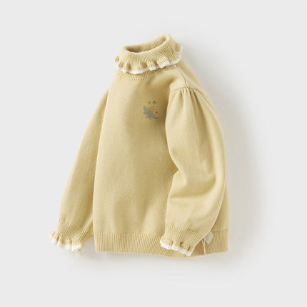 Kids Girls Versatile Warm Turtle-neck Pullover Sweaters