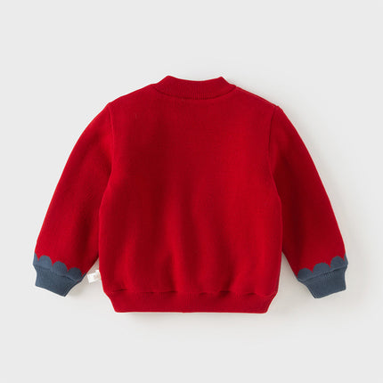 Toddler Girls/Boys Festival Red/Pink Turtle Cozy Plush-lined Sweaters Tops