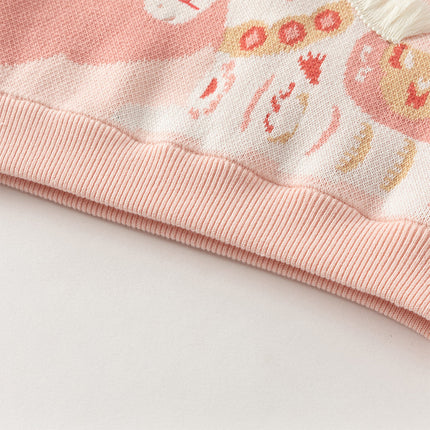 Toddler Girls/Boys Festival Red/Pink Turtle Cozy Plush-lined Sweaters Tops