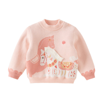 Toddler Girls/Boys Festival Red/Pink Turtle Cozy Plush-lined Sweaters Tops