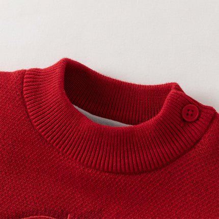 Toddler Girls/Boys Festival Red/Pink Turtle Cozy Plush-lined Sweaters Tops