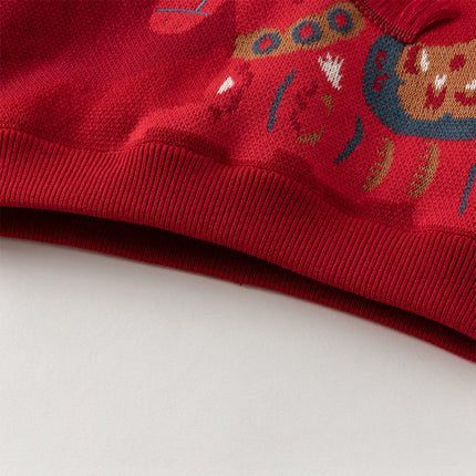 Toddler Girls/Boys Festival Red/Pink Turtle Cozy Plush-lined Sweaters Tops