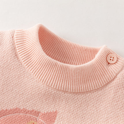 Toddler Girls/Boys Festival Red/Pink Turtle Cozy Plush-lined Sweaters Tops