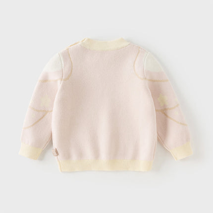 Toddler Girls Sweet Pink Long-sleeved Turtle Pullover Sweaters Tops