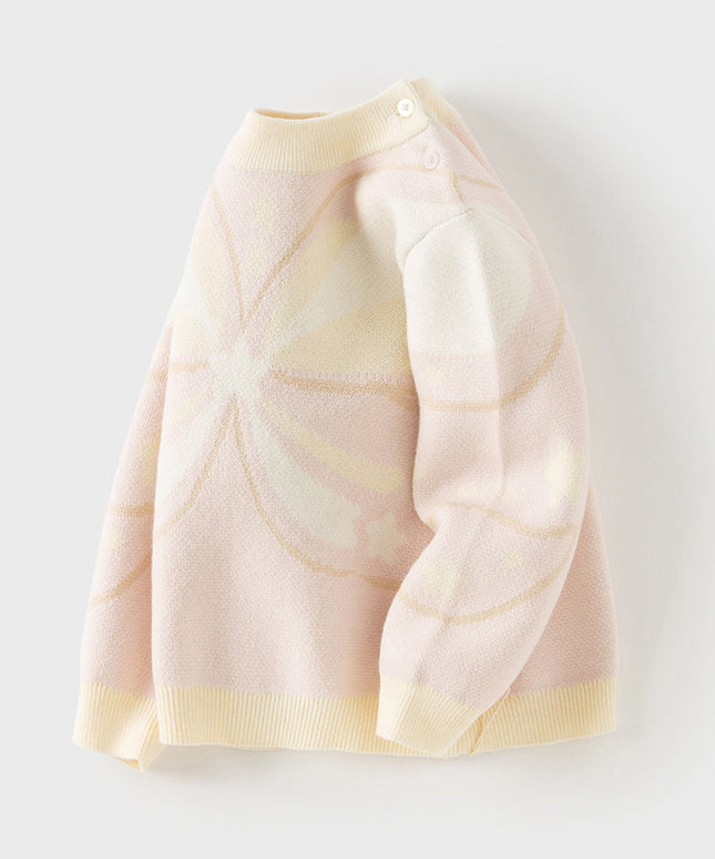 Toddler Girls Sweet Pink Long-sleeved Turtle Pullover Sweaters Tops