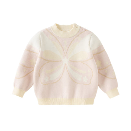 Toddler Girls Sweet Pink Long-sleeved Turtle Pullover Sweaters Tops