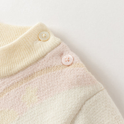 Toddler Girls Sweet Pink Long-sleeved Turtle Pullover Sweaters Tops