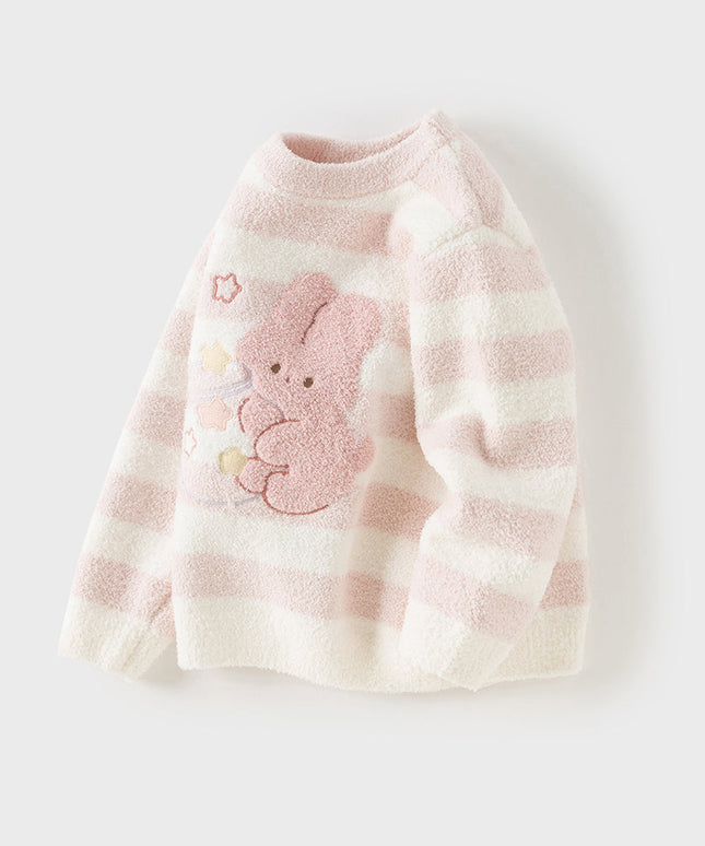 Toddler Girls Sweet Pink Striped Soft Sweaters Tops