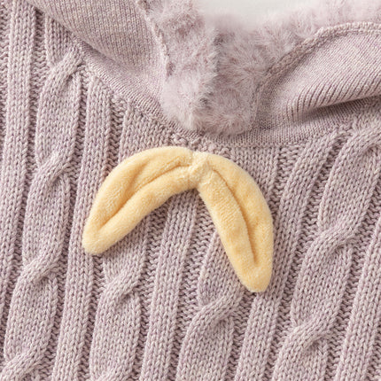 Kids Girls Lovely Beige/Purple Padded Sweaters