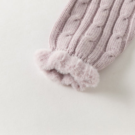 Kids Girls Lovely Beige/Purple Padded Sweaters