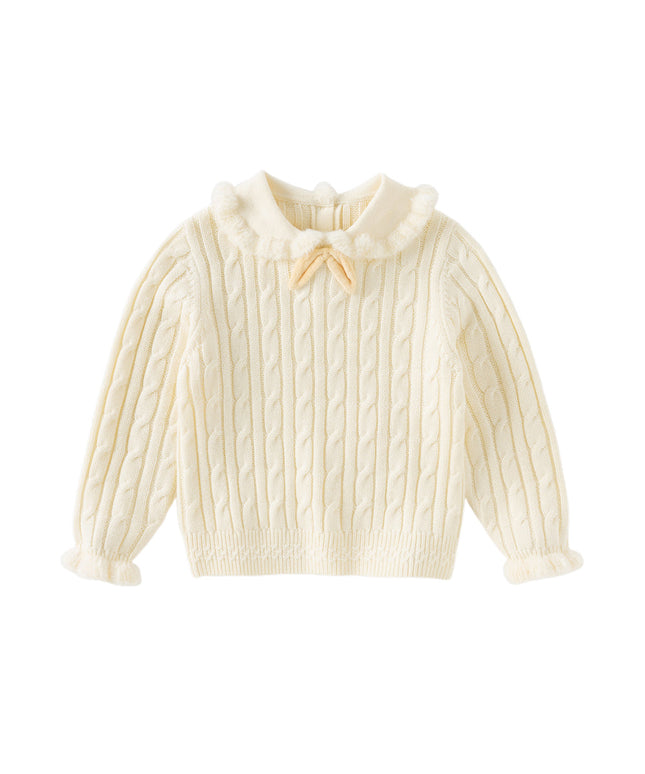 Kids Girls Lovely Beige/Purple Padded Sweaters