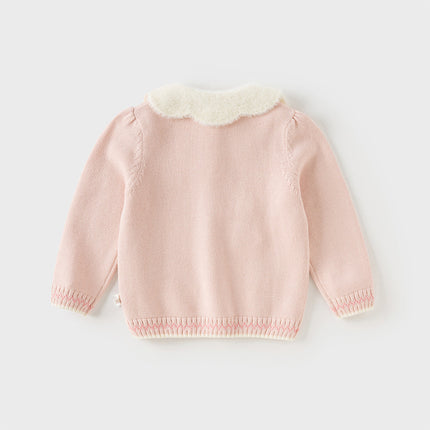 Toddler Girls Versatile Stylish Sweet Pink Soft Sweaters Tops