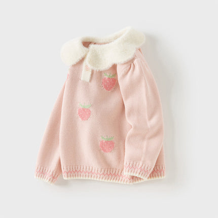 Toddler Girls Versatile Stylish Sweet Pink Soft Sweaters Tops