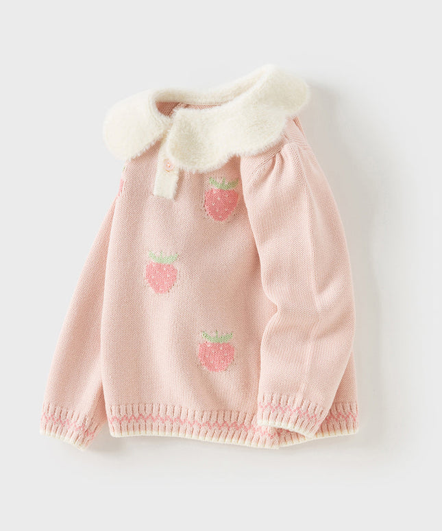 Toddler Girls Versatile Stylish Sweet Pink Soft Sweaters Tops
