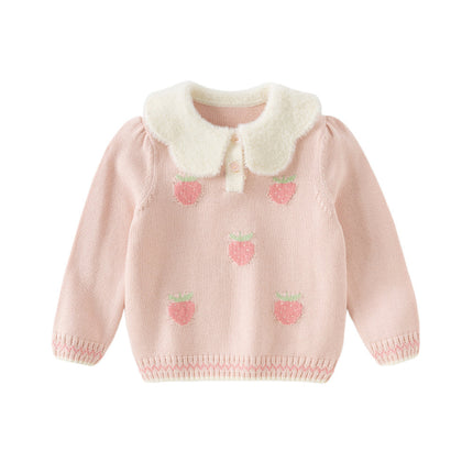 Toddler Girls Versatile Stylish Sweet Pink Soft Sweaters Tops