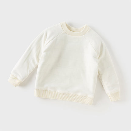 Kids Girls Grey Blue Long-sleeved Versatile Pullover Sweaters Tops