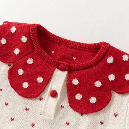 Toddler Girls Elegance Beige Pullover Knit Sweater Tops