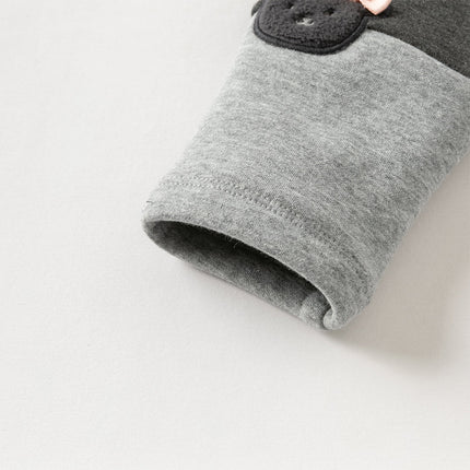 Toddler Girls Versatile Candy Pink/Grey Soft Plush-lined Leggings Pants