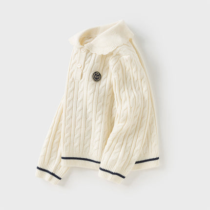 Kids Girls Soft Pullover Long Sleeve Sweater Tops