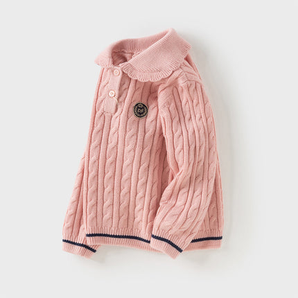 Kids Girls Soft Pullover Long Sleeve Sweater Tops