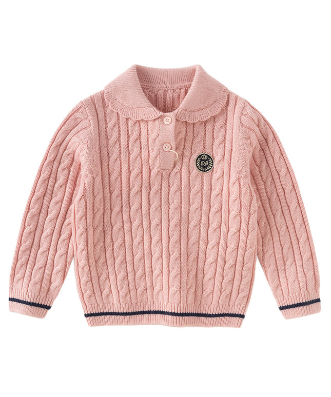 Kids Girls Soft Pullover Long Sleeve Sweater Tops