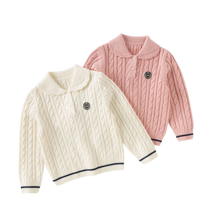 Kids Girls Soft Pullover Long Sleeve Sweater Tops