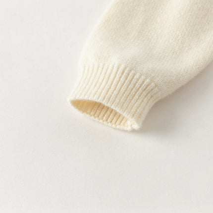 Kids Girls Elegant Long-sleeved Versatile Pullover Pure Cashmere Sweater Tops