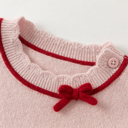 Kids Girls Elegant Long-sleeved Versatile Pullover Pure Cashmere Sweater Tops