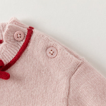 Kids Girls Elegant Long-sleeved Versatile Pullover Pure Cashmere Sweater Tops