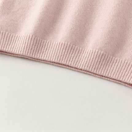 Kids Girls Elegant Long-sleeved Versatile Pullover Pure Cashmere Sweater Tops