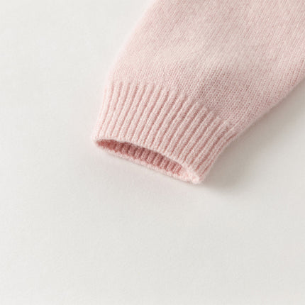 Kids Girls Elegant Long-sleeved Versatile Pullover Pure Cashmere Sweater Tops