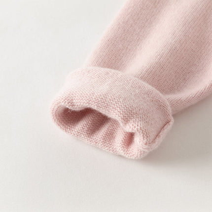 Kids Girls Elegant Long-sleeved Versatile Pullover Pure Cashmere Sweater Tops